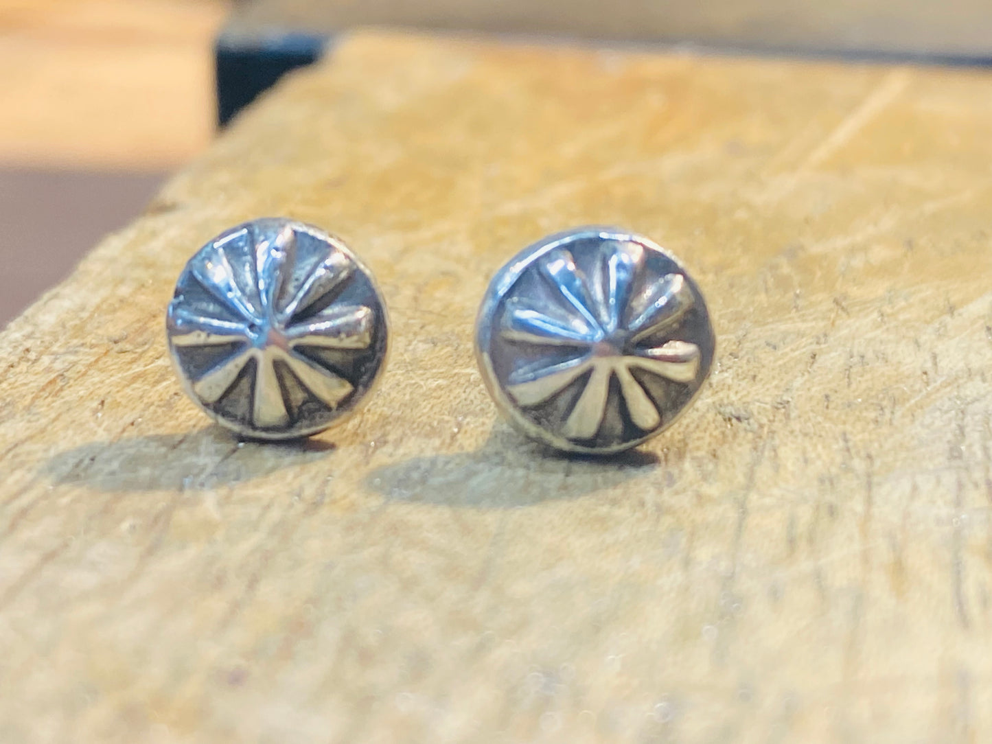 Hand Forged Concho Earring Studs